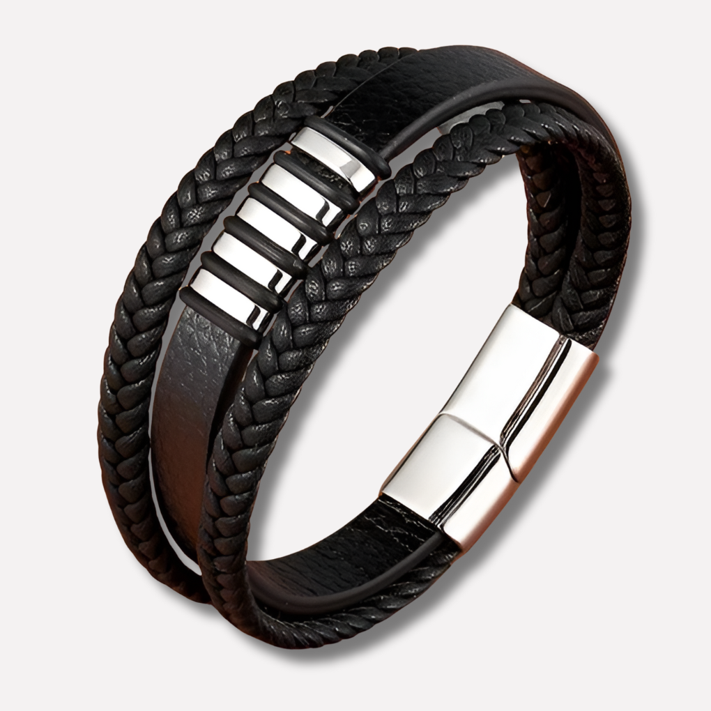 Elegant bracelet in leather for man