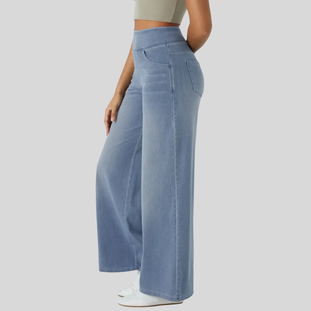 Pantaloni elastici a vita alta Evie
