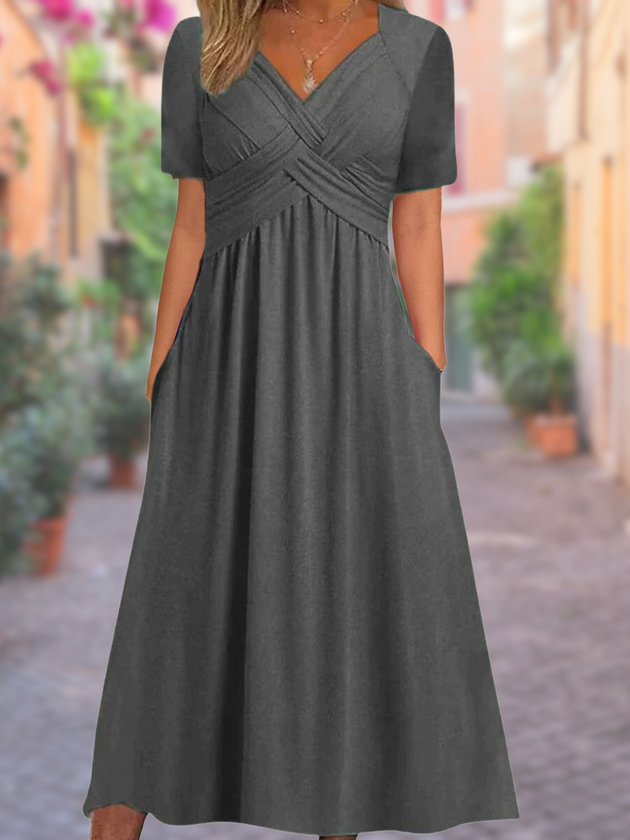 Elegante abito estivo con scollo a V