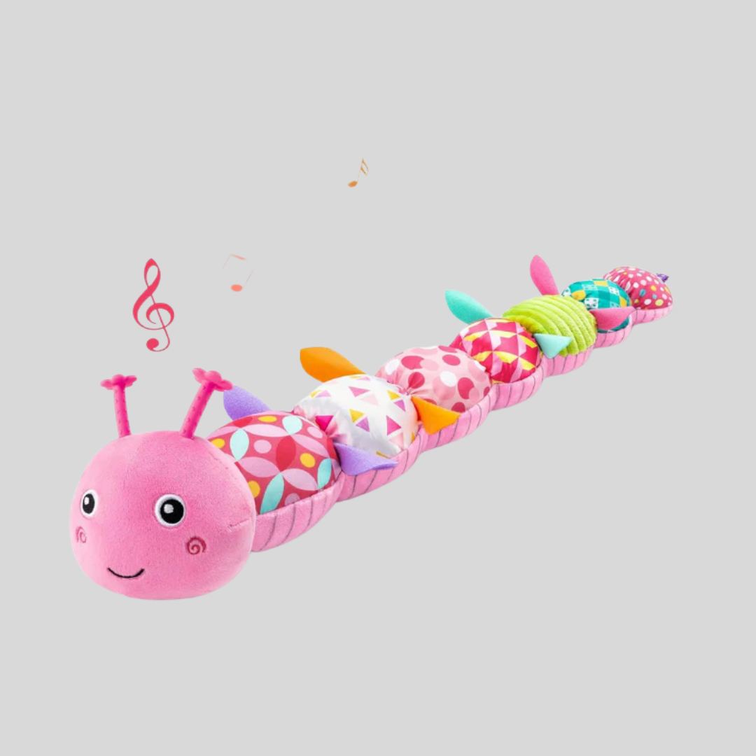 Sonajero de peluche en forma de gusano