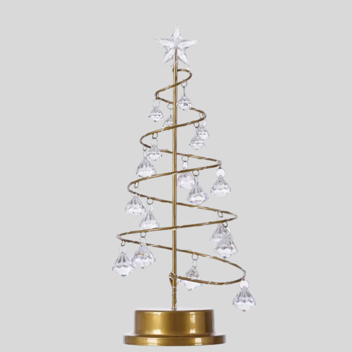 Lámpara de mesa en espiral de cristal a LED