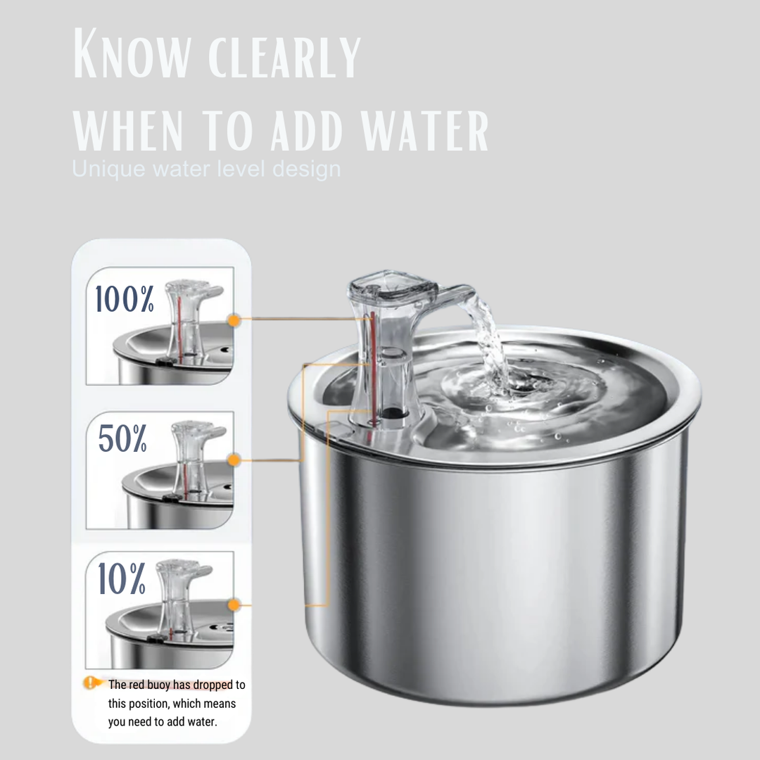 Distribuidor de agua para gatos de acero inoxidable