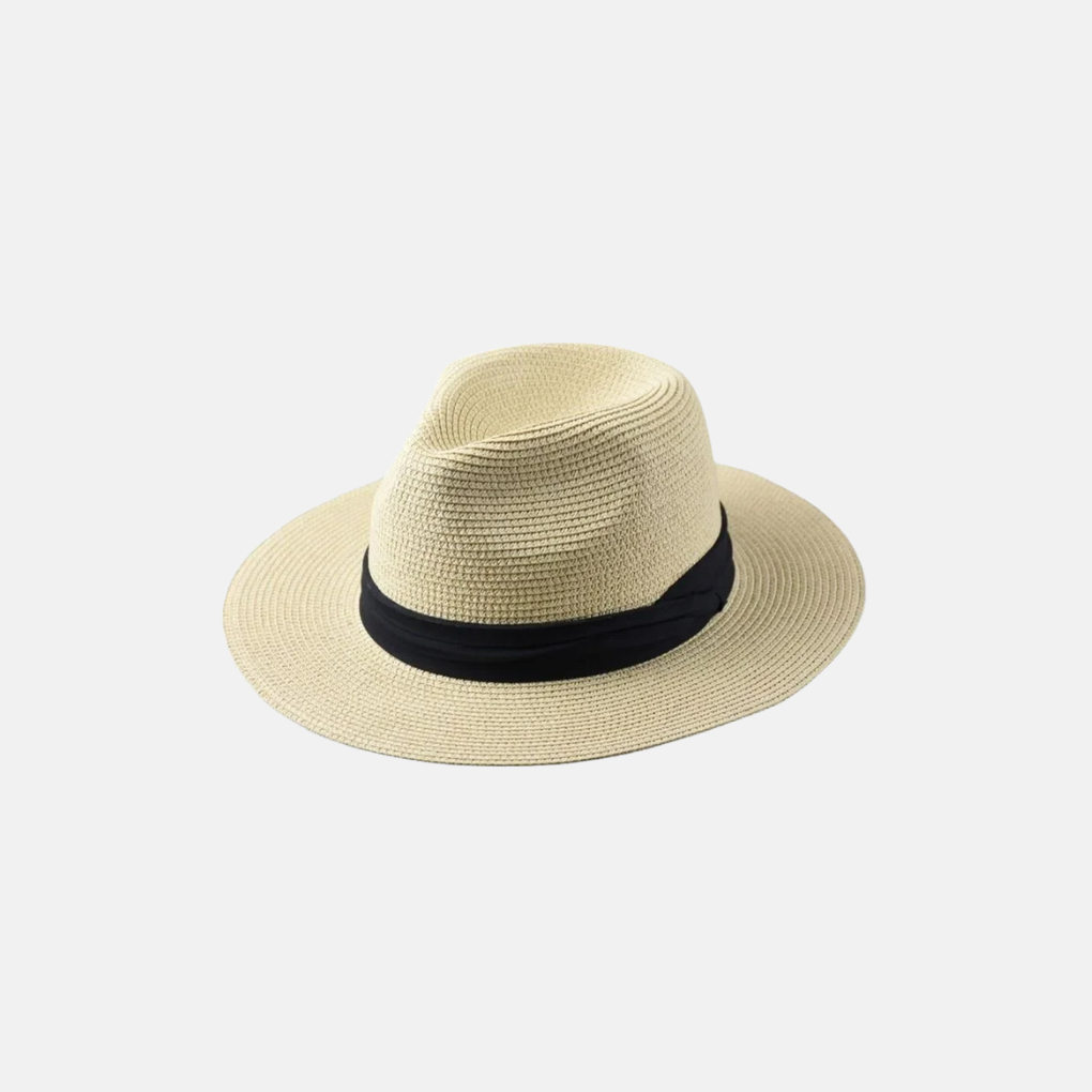 Cappello di paglia a tesa larga con protezione solare