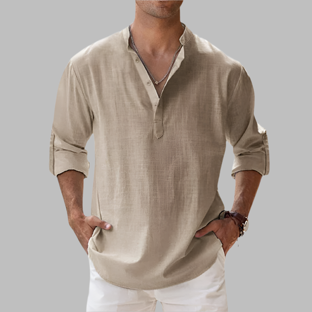 Camicia estiva da uomo in lino dal taglio morbido