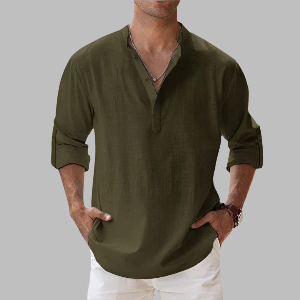 Camicia estiva da uomo in lino dal taglio morbido