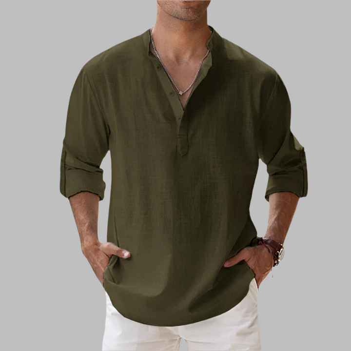 Camicia estiva da uomo in lino dal taglio morbido