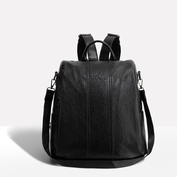 Zaino antifurto in pelle da donna