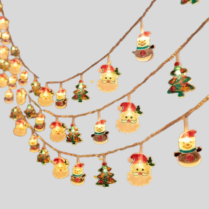 Muñeco de nieve con luces navideñas