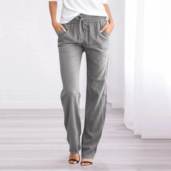 Pantaloni leggeri in cotone e lino da donna