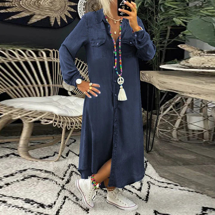 Abito in denim a maniche lunghe