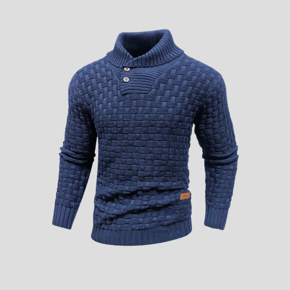 Maglione da uomo con bottoni e collo mezzo