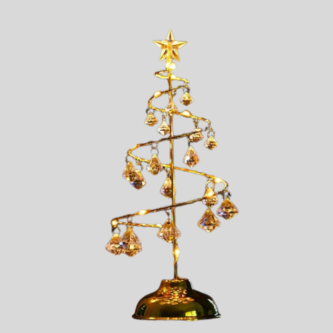 Lámpara de mesa en espiral de cristal a LED