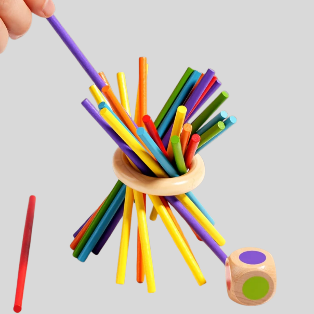 Juego de bastones de madera tres en uno