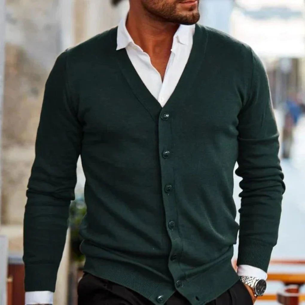 Cardigan da uomo in cotone in stile casual