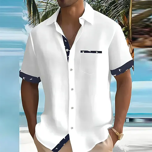 Camicia estiva a maniche corte da uomo, traspirante ed elegante