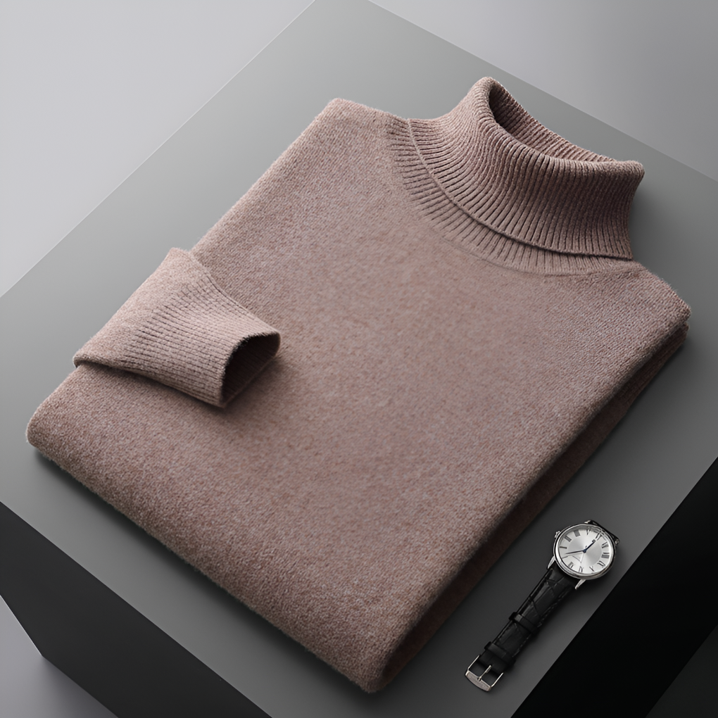 Maglione a collo alto in cashmere da uomo di alta qualità