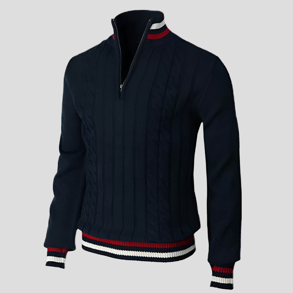 Elegante maglione con cerniera per uomo