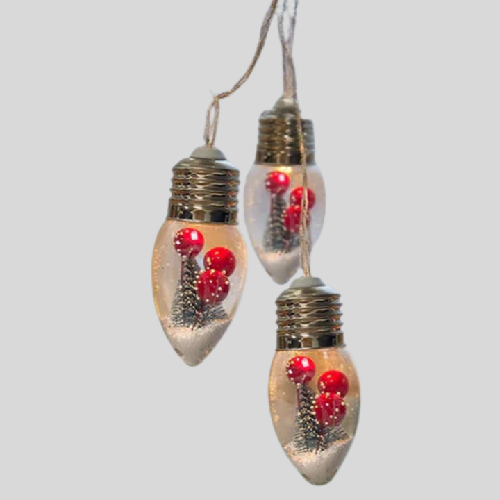 Luci a stringa con bombillas a globo de nieve