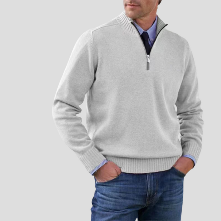 Maglione da uomo con mezza zip