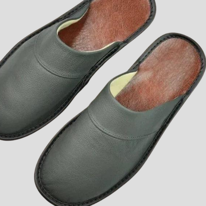 Pantofole in pelle da uomo