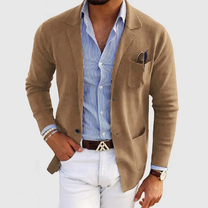 Blazer da uomo con tasche a patta casual per uomo