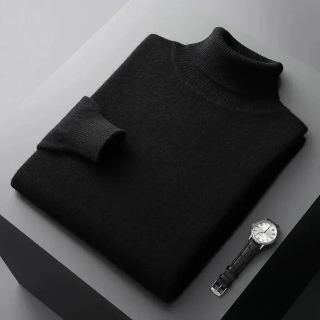 Maglione a collo alto in cashmere da uomo di alta qualità
