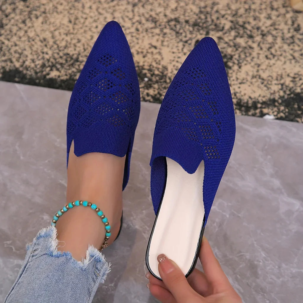 Mules piatte in maglia da donna