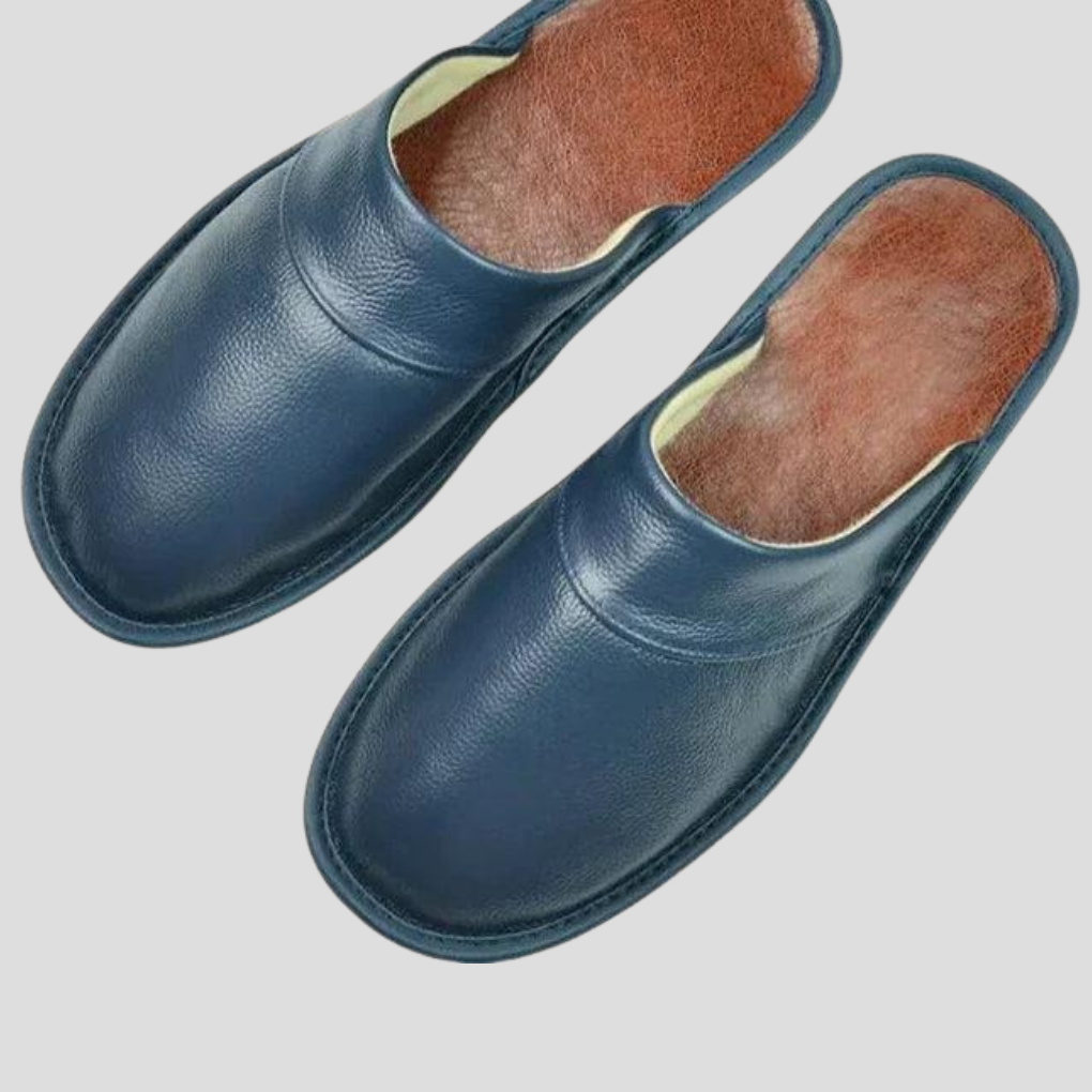 Pantofole in pelle da uomo
