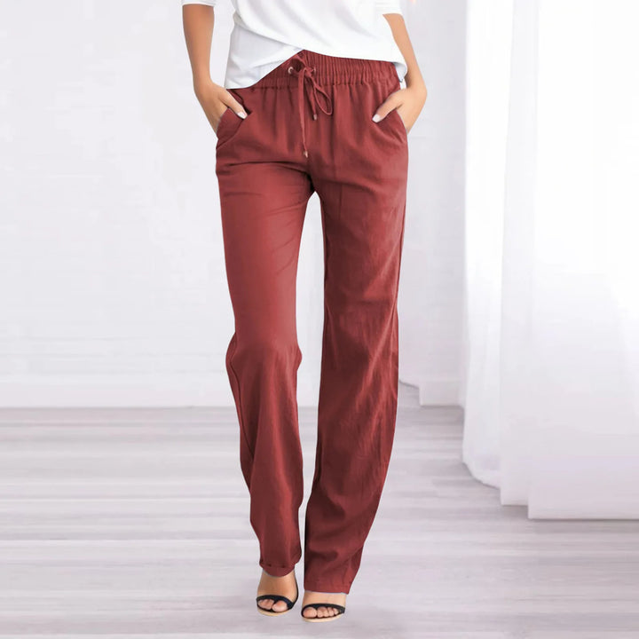 Pantaloni leggeri in cotone e lino da donna