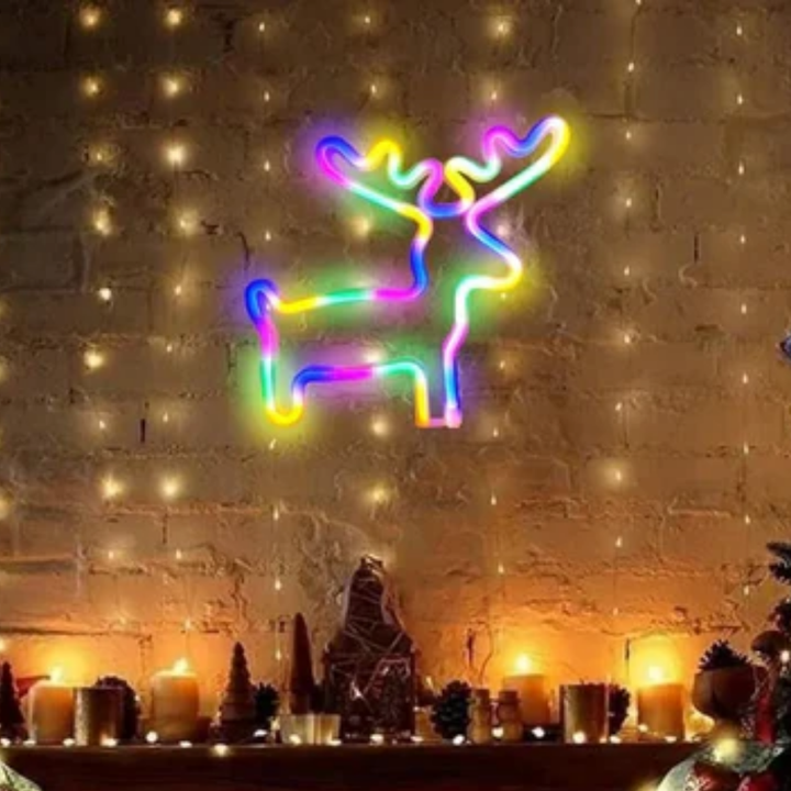 Letrero de neón del árbol de Navidad