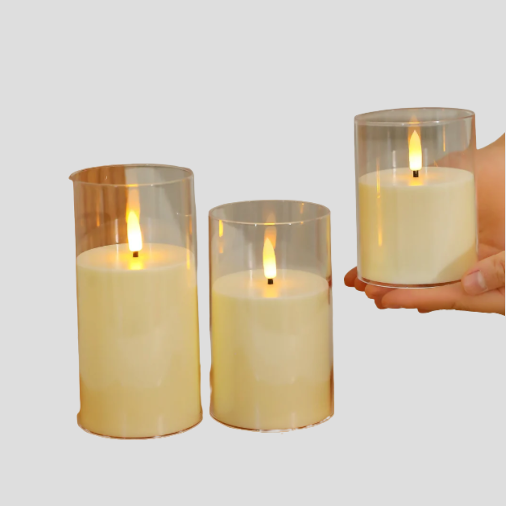 Juego de 3 velas a LED