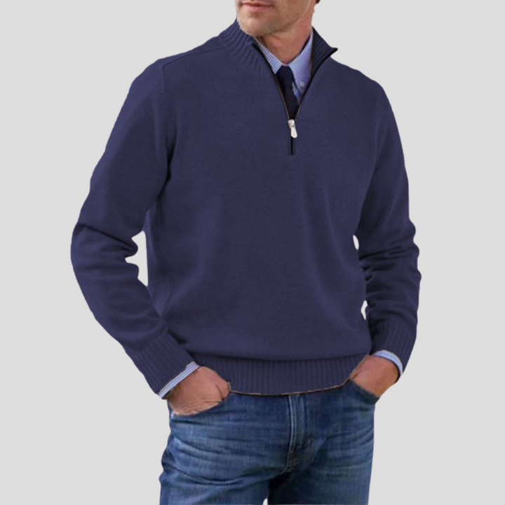 Maglione da uomo con mezza zip