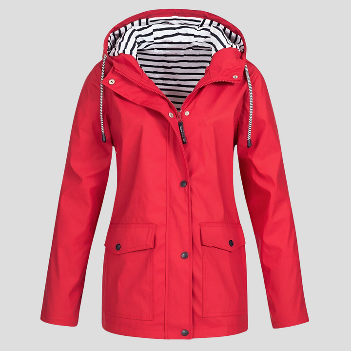Giacca con cappuccio impermeabile e antivento da donna