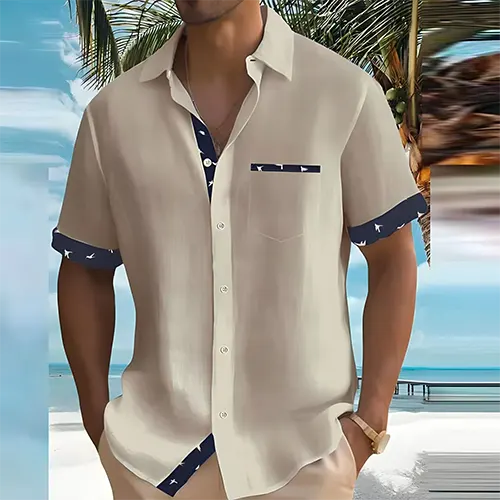 Camicia estiva a maniche corte da uomo, traspirante ed elegante
