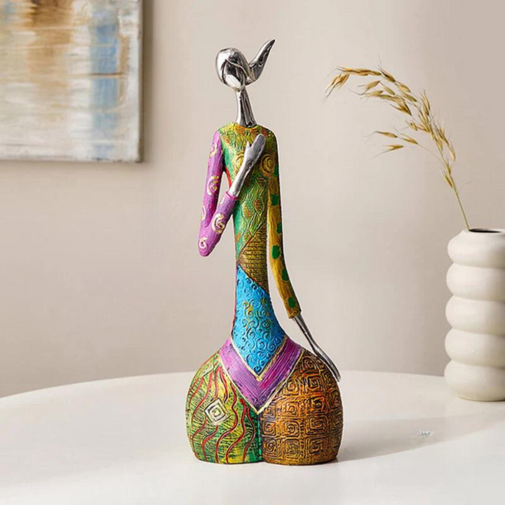 Scultura artistica moderna astratta in resina di donna