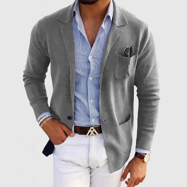 Blazer da uomo con tasche a patta casual per uomo