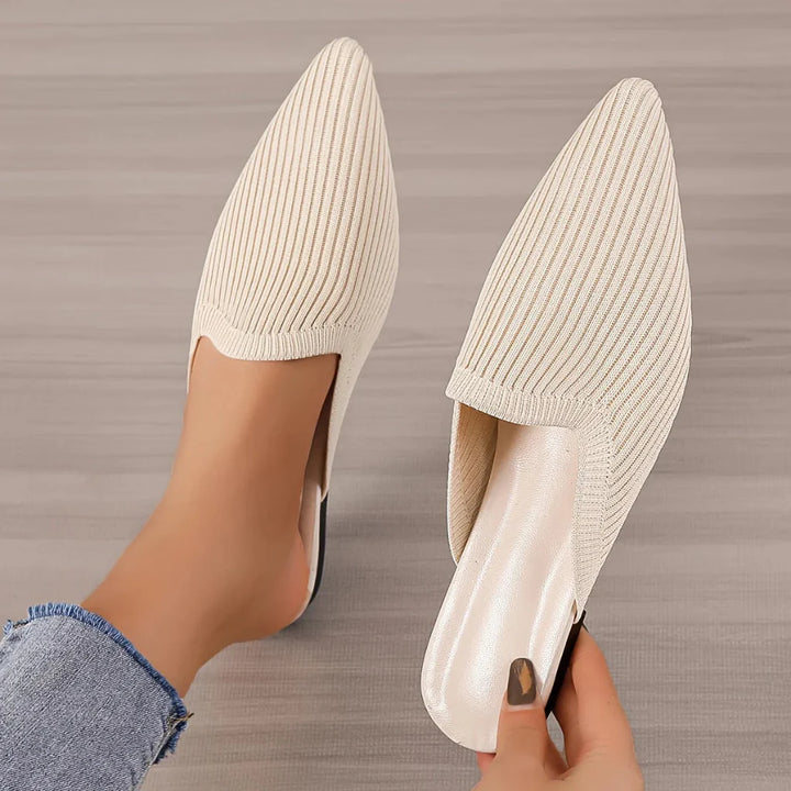Mules piatte in maglia da donna