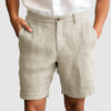 Pantaloncini casual in cotone e lino da uomo