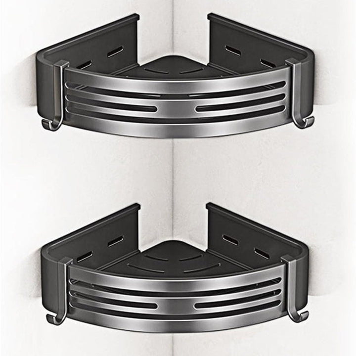 Estante angular adhesivo para ducha de 2 niveles