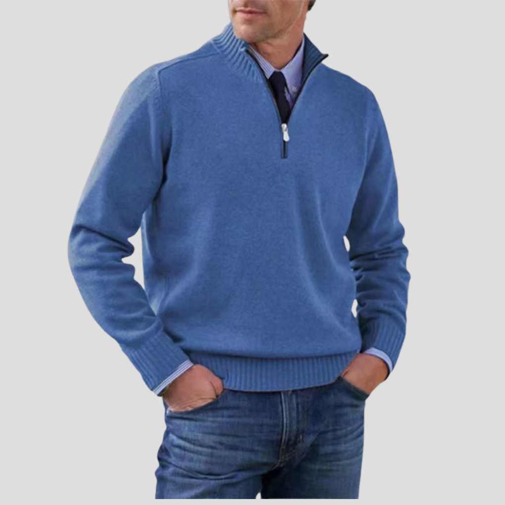 Maglione da uomo con mezza zip