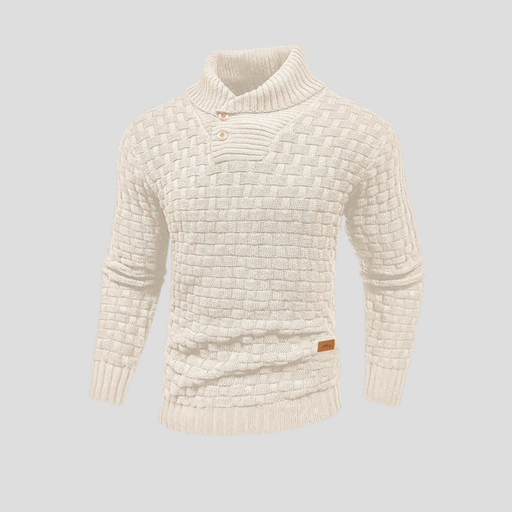 Maglione da uomo con bottoni e collo mezzo