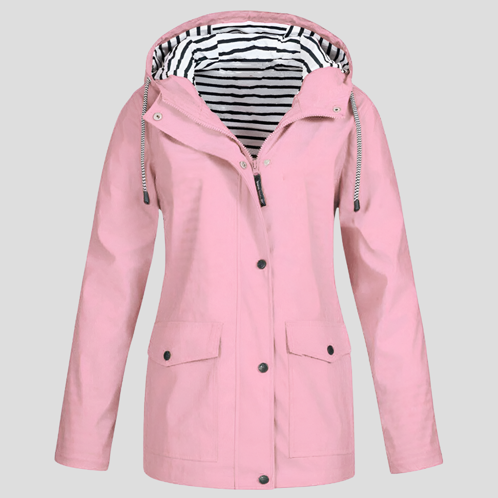 Giacca con cappuccio impermeabile e antivento da donna