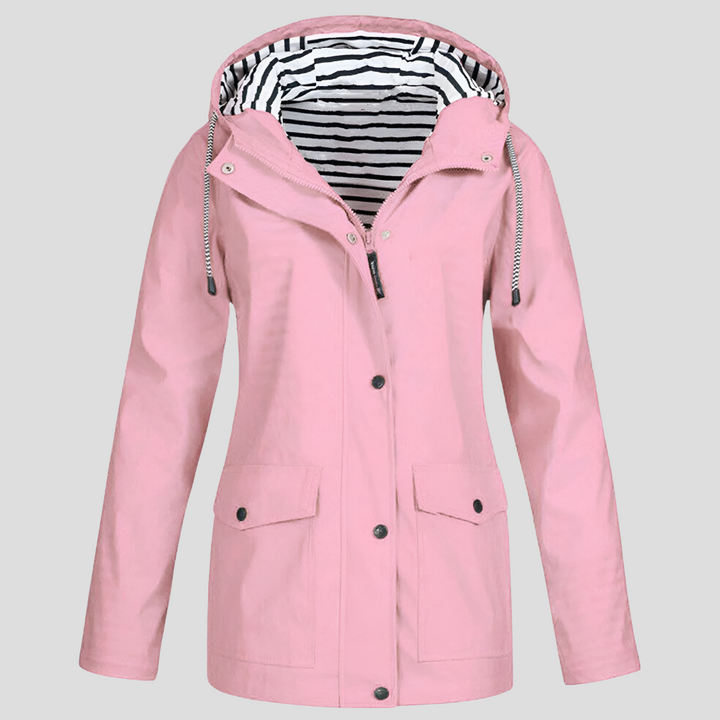 Giacca con cappuccio impermeabile e antivento da donna