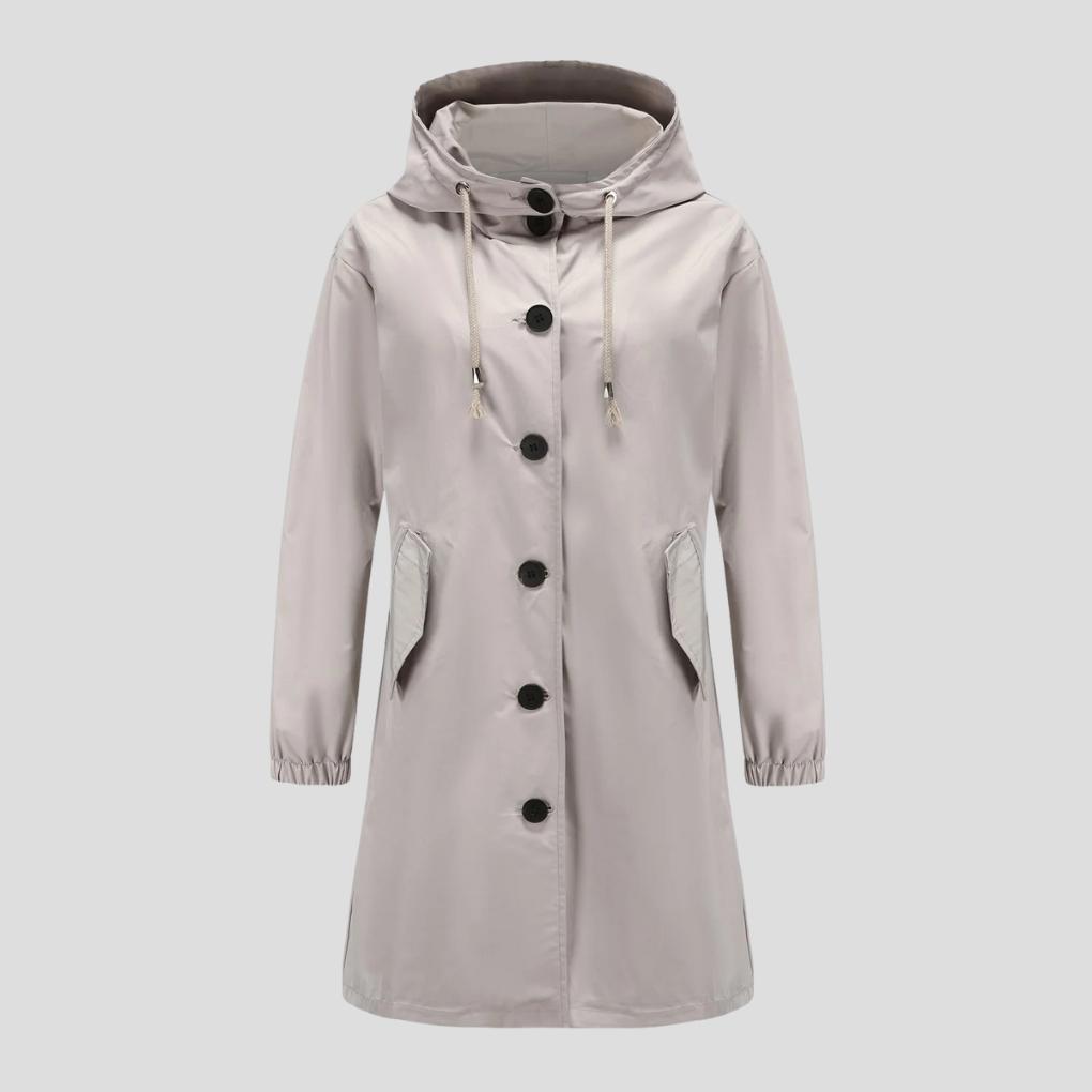 Giacca antipioggia impermeabile con cappuccio da donna