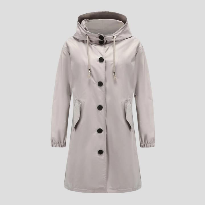Giacca antipioggia impermeabile con cappuccio da donna