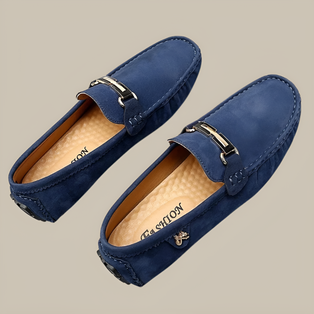 Mocassini slip-on in pelle scamosciata da uomo
