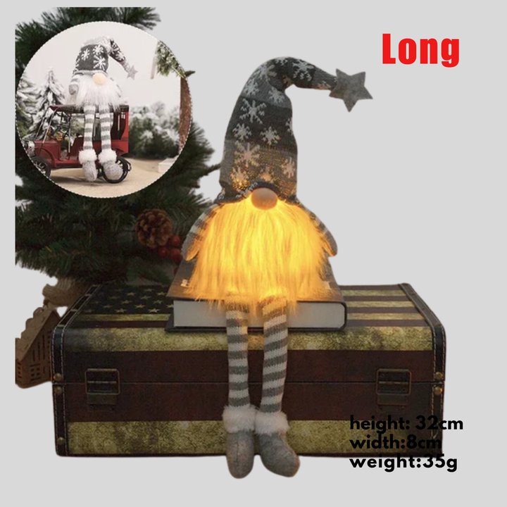 Adornos en forma de gnomo con muñeca sin rostro a LED