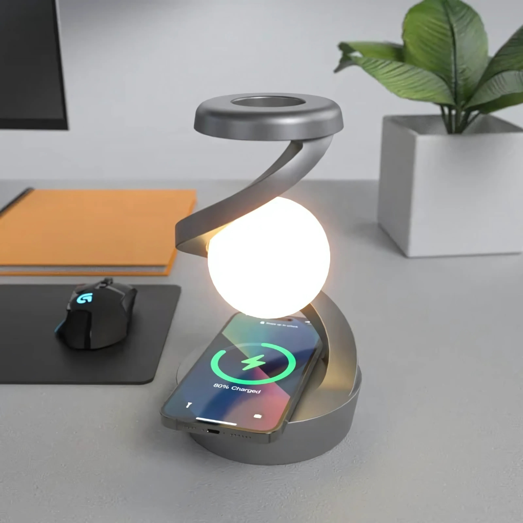 Lampada da scrivania moderna a spirale con luce calda