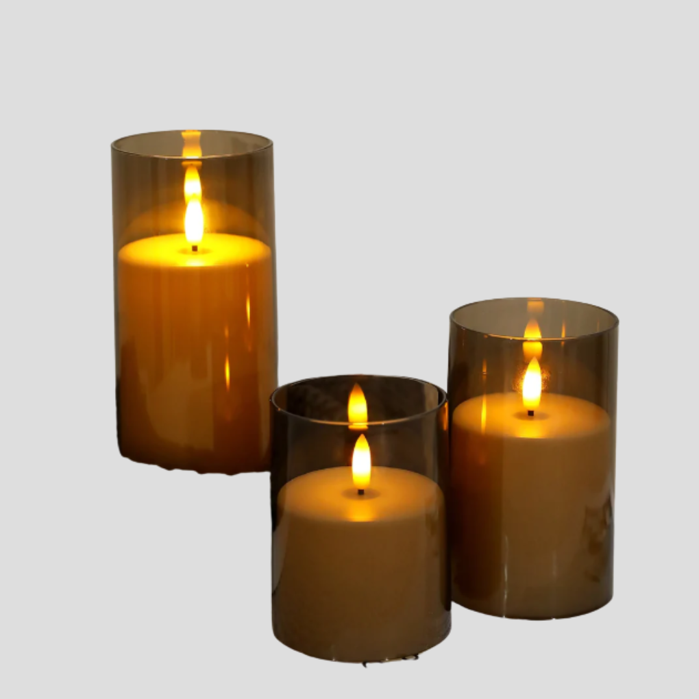 Juego de 3 velas a LED