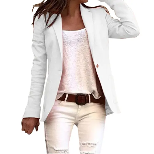 Blazer da lavoro casual da donna a maniche lunghe